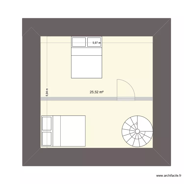chambre. Plan de 1 pièce et 26 m² chambre. Plan de 1 pièce et 26 m²