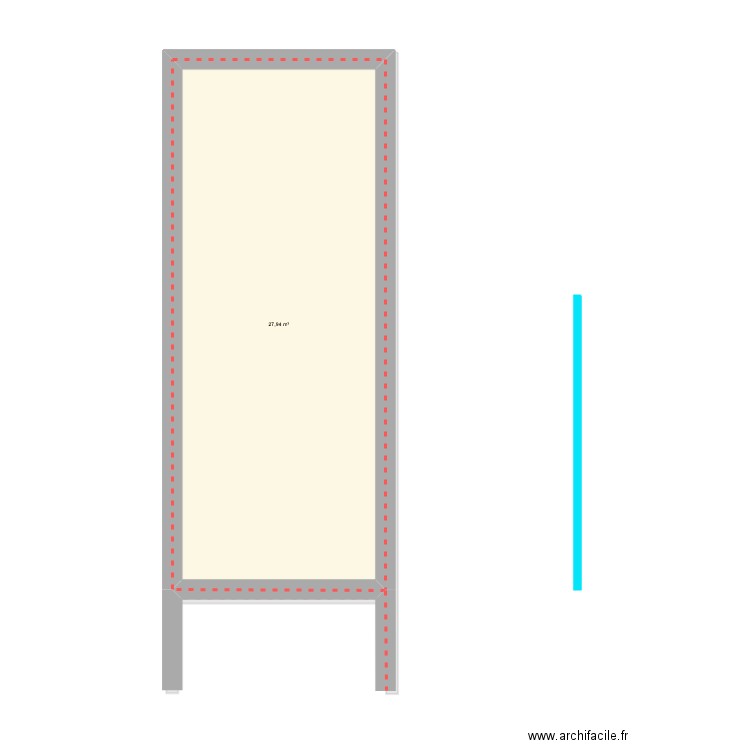 Malamousque N°: 75. Plan de 2 pièces et 58 m2