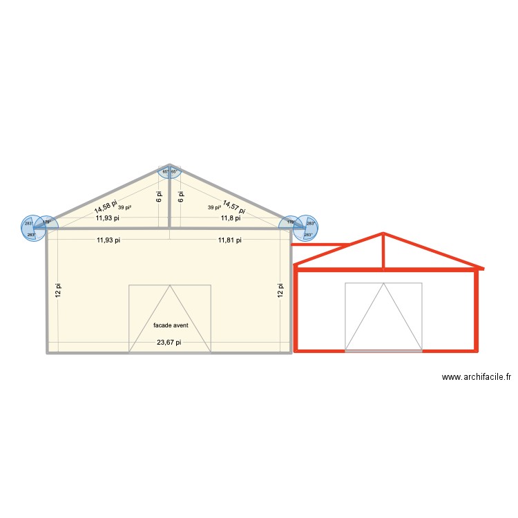 garage kev mega. Plan de 3 pièces et 34 m2