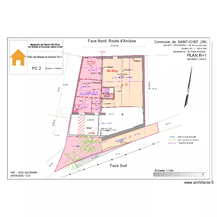 PC 2 Plan de Masse et division R+1 modifier. Plan de 