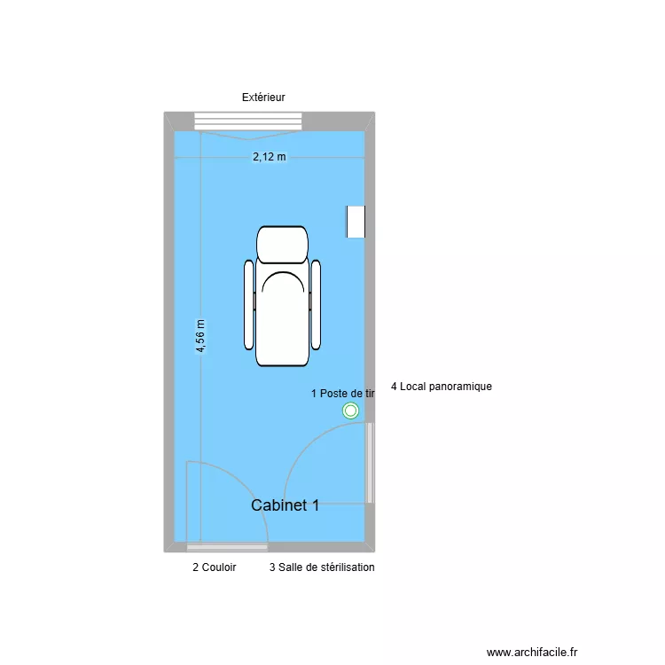 30894 Cabinet 1. Plan de 1  et 10 m²