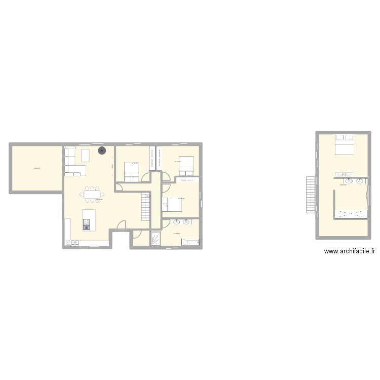 maison 3. Plan de 8 pièces et 183 m2