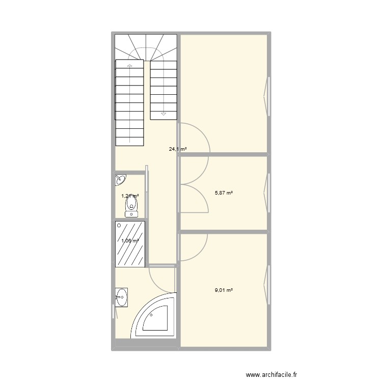 Etage 1 reve 4. Plan de 5 pièces et 41 m2
