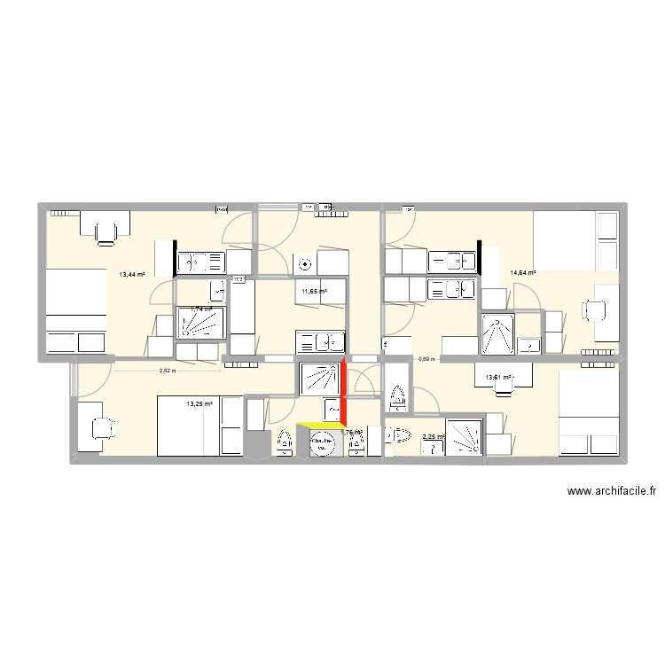 ST HERBLAIN MAYENNE V3.1. Plan de 8 pièces et 72 m2