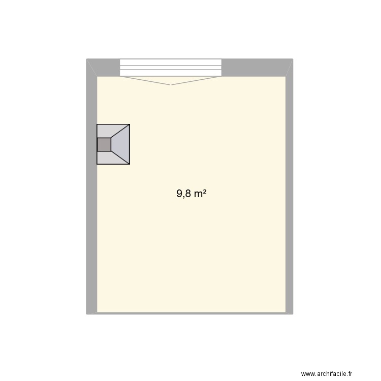 1+cuisine. Plan de 1 pièce et 10 m2