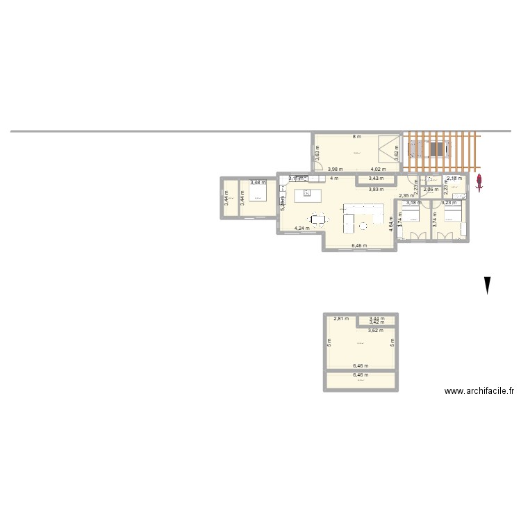 Aux lavandes 3. Plan de 13 pièces et 191 m2
