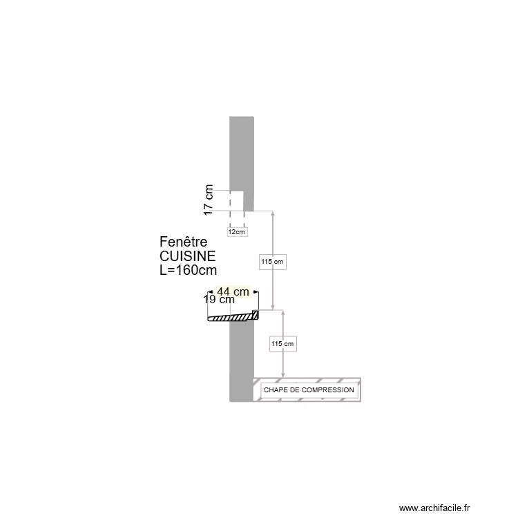 COUPE OF CUISINE OUEST. Plan de COUPE OF CUISINE OUEST. Plan de
