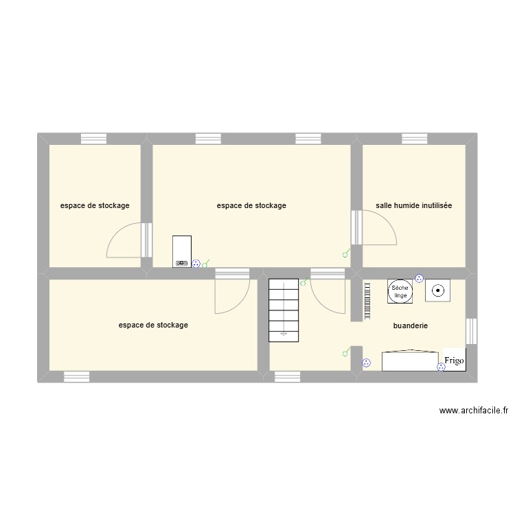 plan alabri humphreys. Plan de 5 pièces et 46 m2