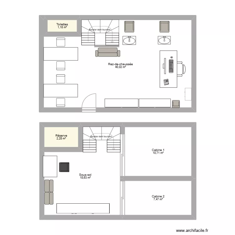 INSTITUT LNC BEAUTY. Plan de 6  et 80 m²