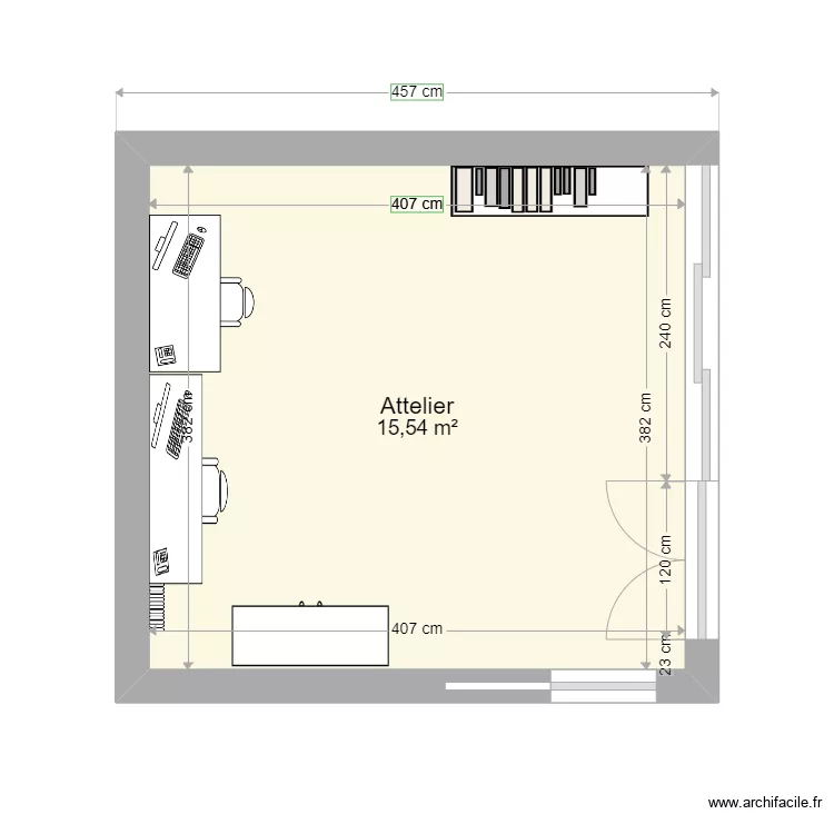 attelier. Plan de 