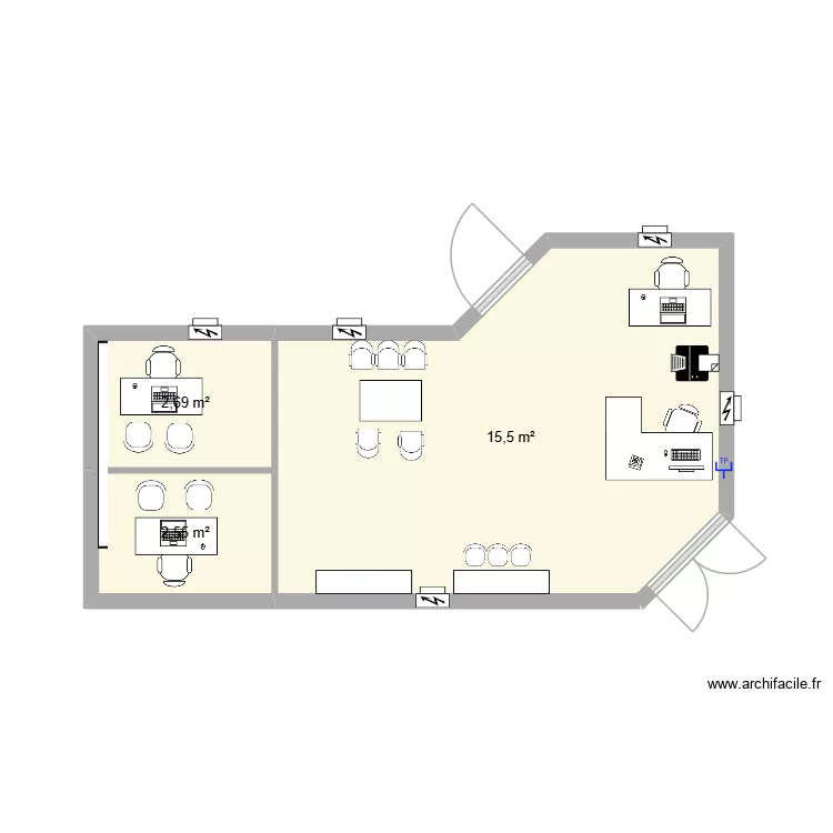 efs. Plan de 3  et 21 m²