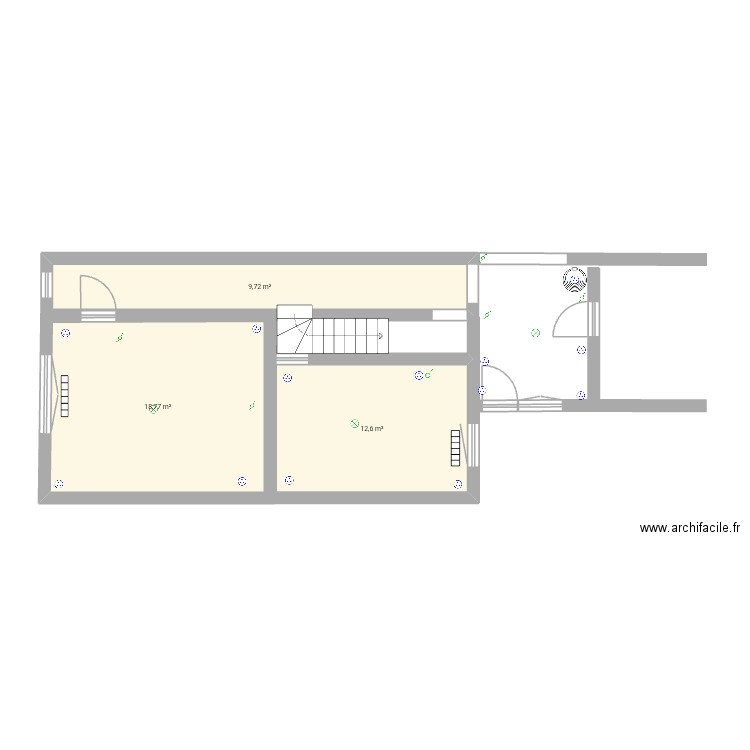 Papy. Plan de 3 pièces et 41 m2