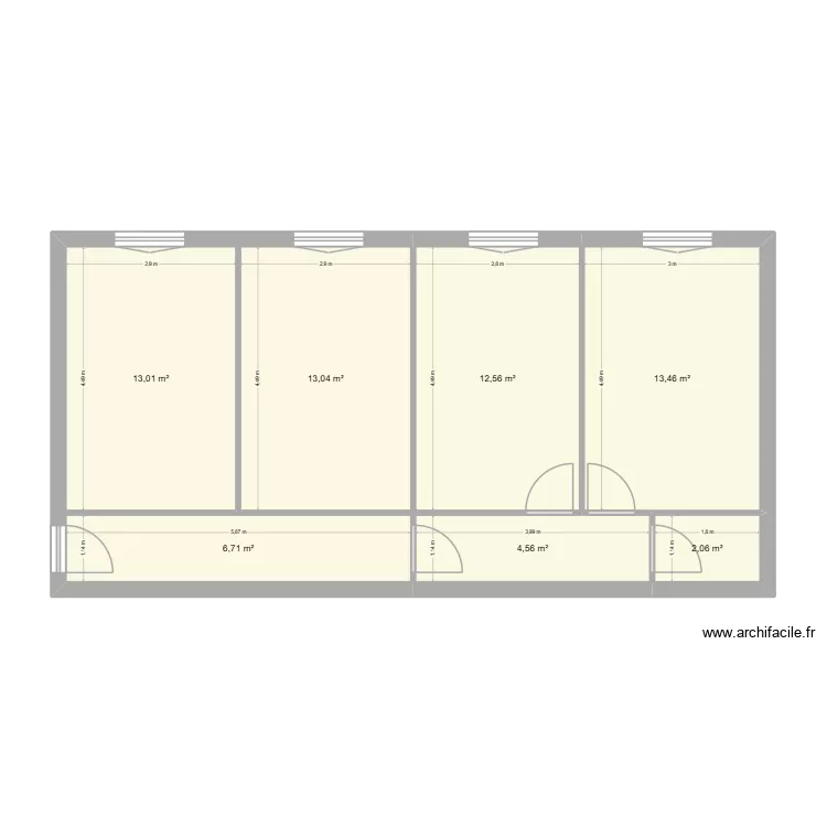 Encausse R1. Plan de 7  et 65 m²