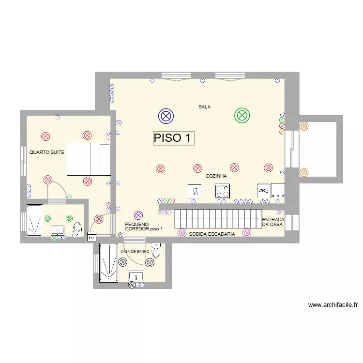 CASA MELRES PISO 1 ELETRICISTA. Plan de 