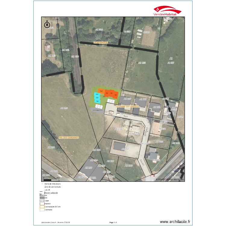 La Chataigneraie - projet HI 6 logts-3T1bis-3T2. Plan de 0 pièce et 0 m2