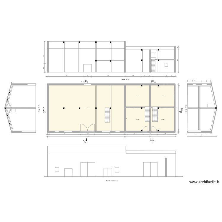 Terrasson Grange plan. Plan de 5 pièces et 250 m2