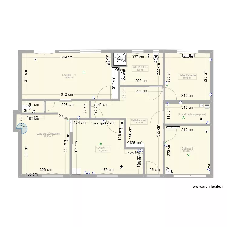 CABINET DR THOMAS  plan de masse. Plan de 
