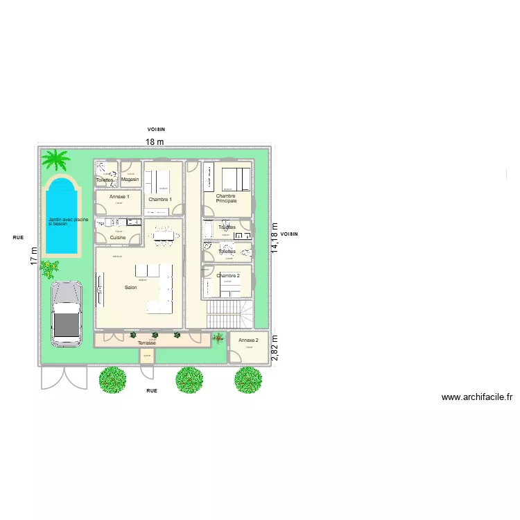 Papa sam 1. Plan de 15  et 268 m²