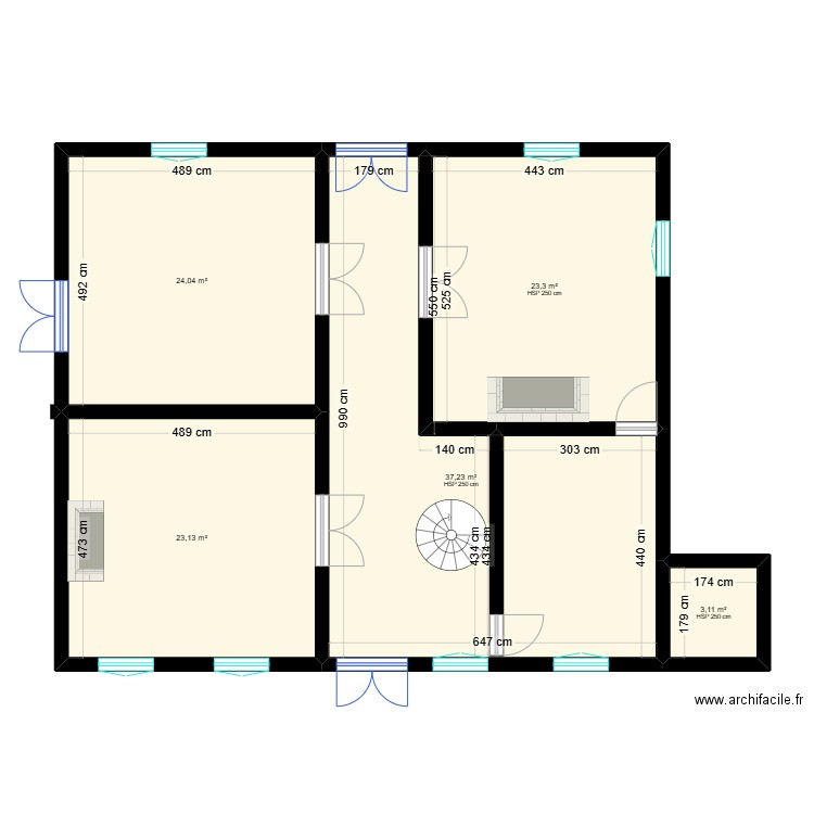 maison Lamothe RDC. Plan de 5 pièces et 111 m2