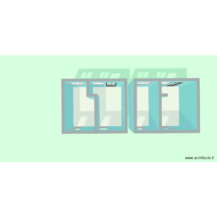 chambres. Plan de 3 pièces et 41 m2