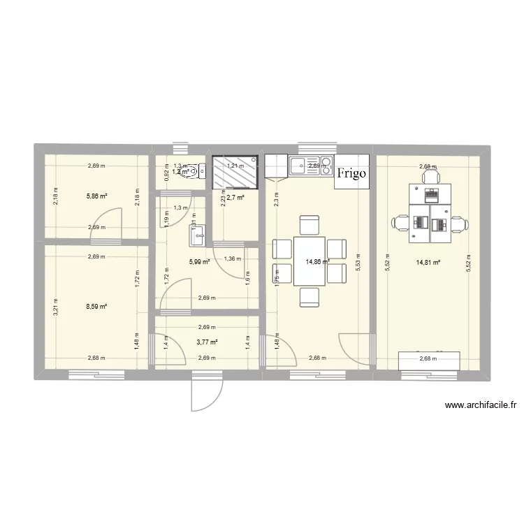 sea1. Plan de 8 Pièces et 58 m² sea1. Plan de 8 Pièces et 58 m²
