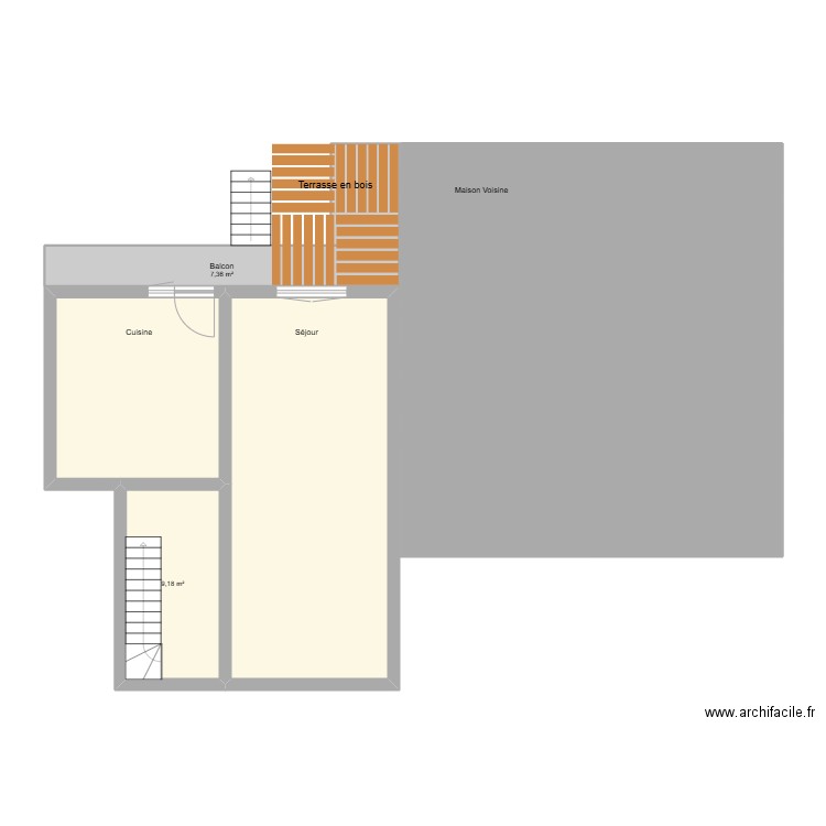 terrasse. Plan de 6 pièces et 148 m2