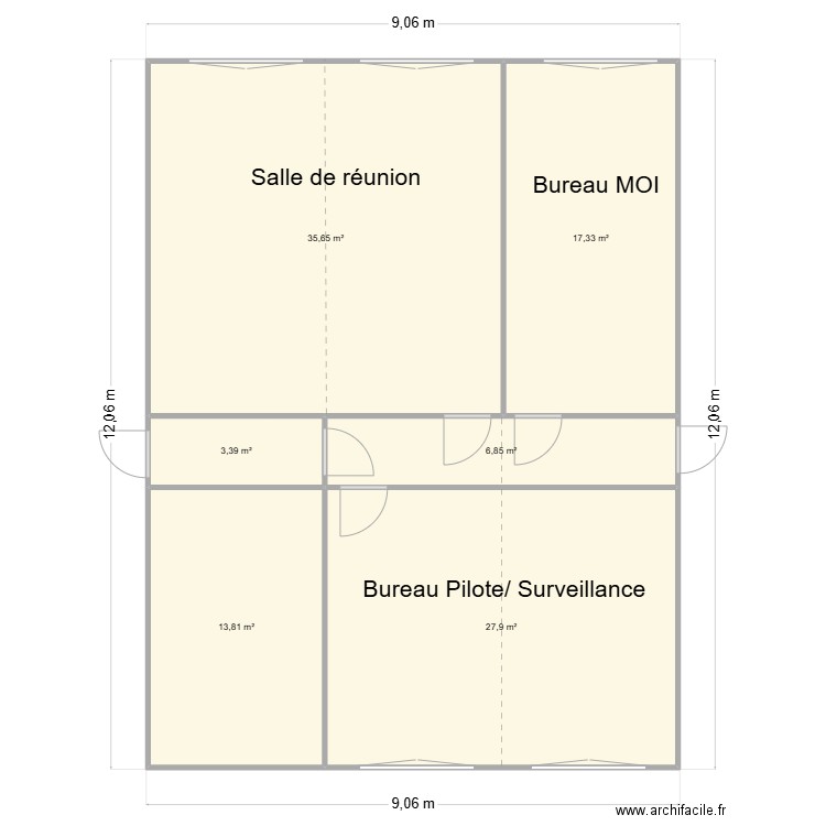 Vanheede. Plan de 6 pièces et 105 m2