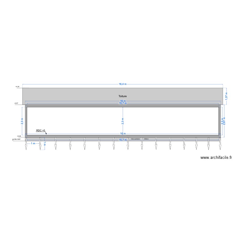 Facade coupe notre maison. Plan de 0 pièce et 0 m2