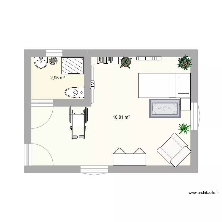 chambre ehpad 2. Plan de 2 et 22 m² chambre ehpad 2. Plan de 2 et 22 m²
