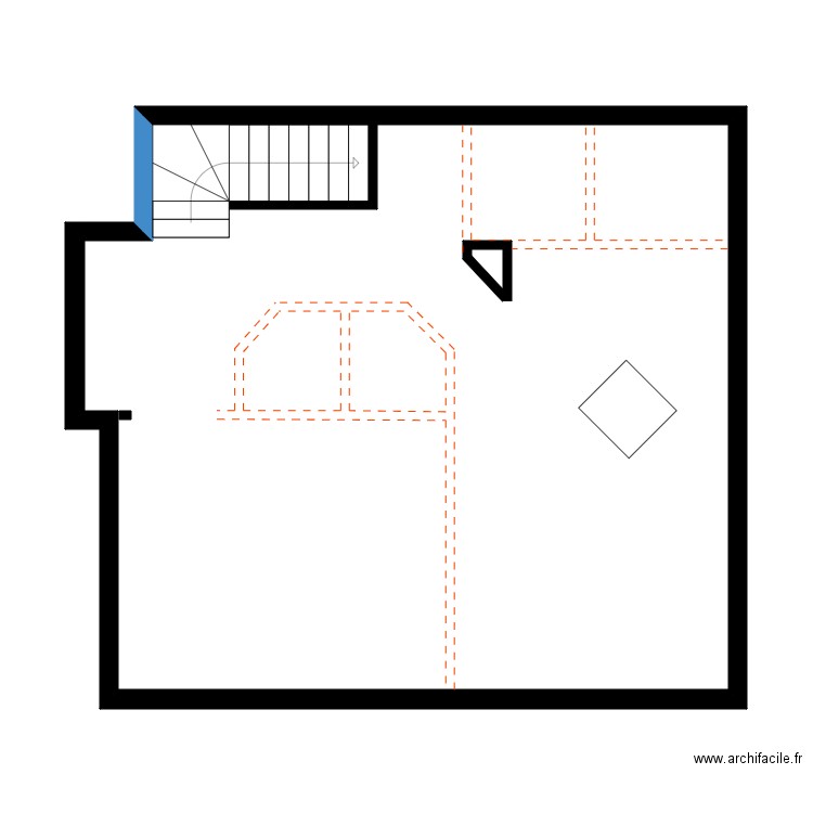 Karine Bertrand vide. Plan de 2 pièces et 61 m2