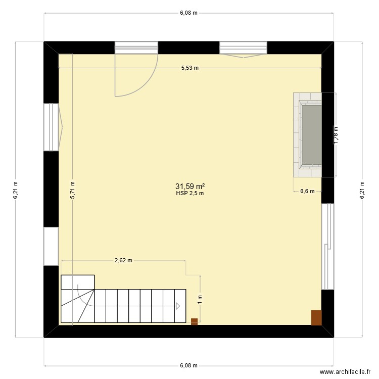 CUISINE. Plan de 1 pièce et 32 m2