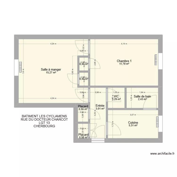 BATIMENT LES CYCLAMENS APP13. Plan de 