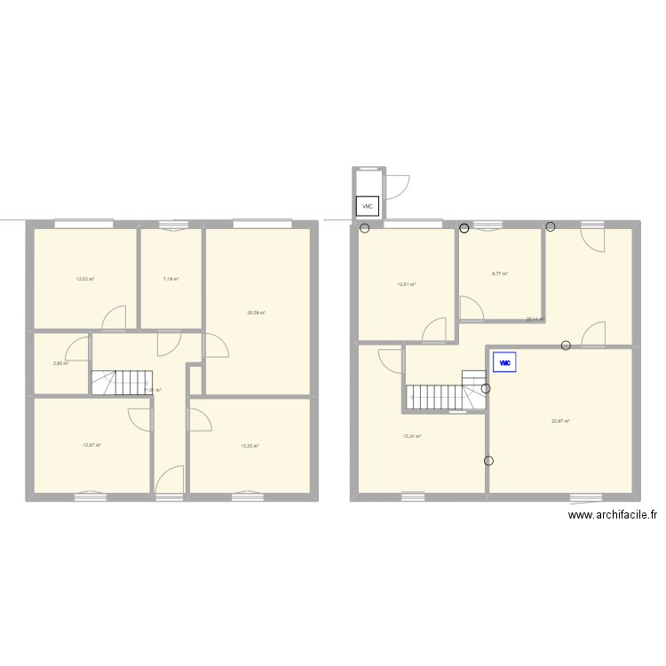 Bruges. Plan de 12 pièces et 162 m2