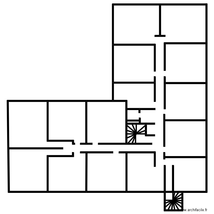 DTG-Plan-1er. Plan de 16 pièces et 21 m2