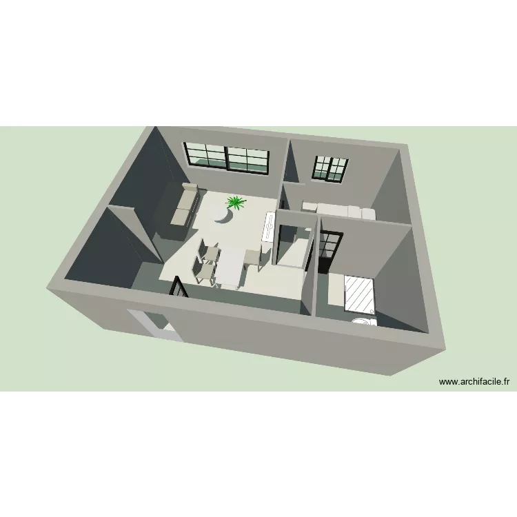 Appart Roanne 001. Plan de 3 Pièces et 37 m² Appart Roanne 001. Plan de 3 Pièces et 37 m²