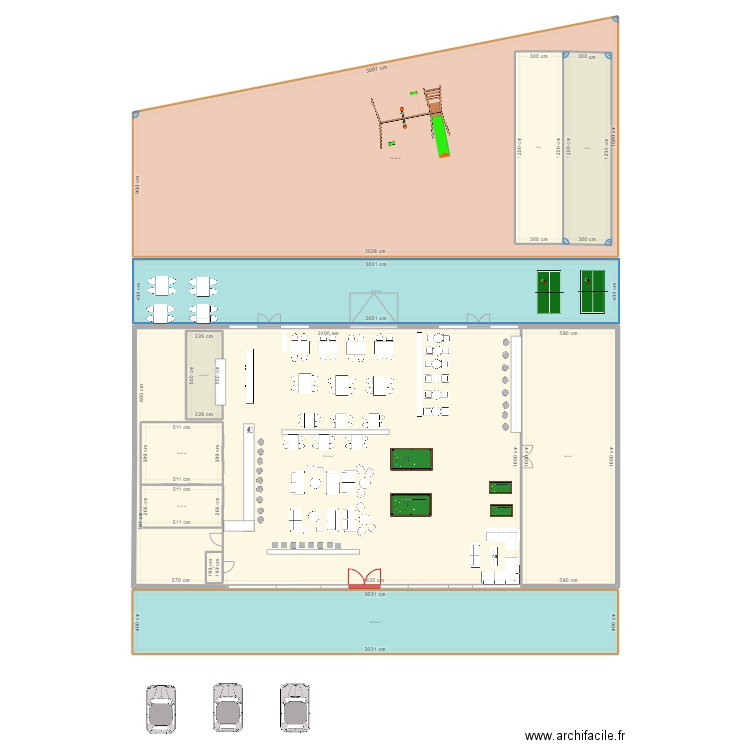 premier jet AMENAGEMENT 2.0. Plan de 11 pièces et 1205 m2