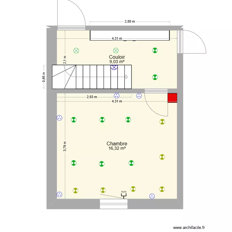 R&eacute;no cave. Plan de 2  et 25 m²