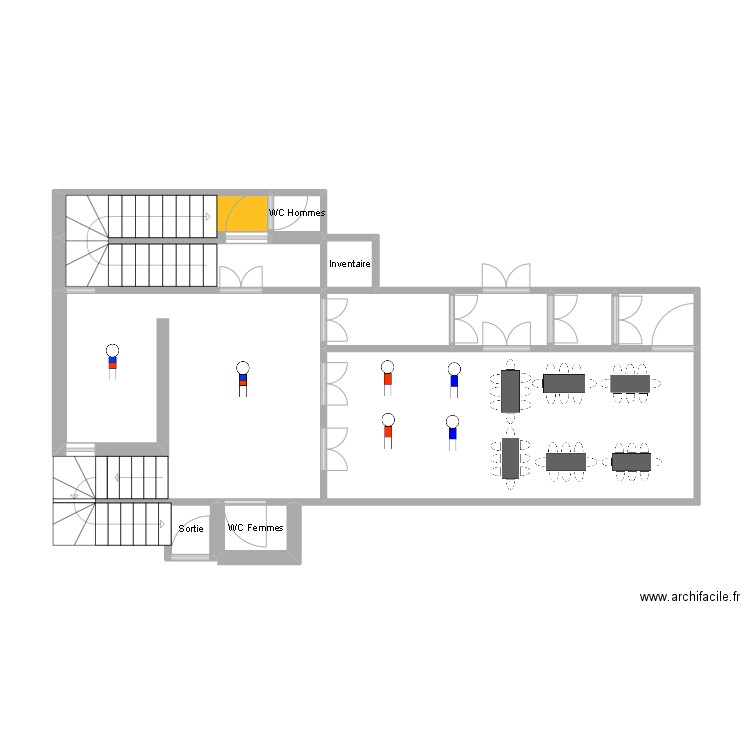 Eglise. Plan de 11 pièces et 36 m2