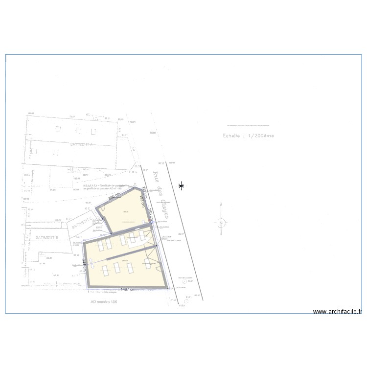 calque geometre APRES. Plan de 2 pièces et 175 m2