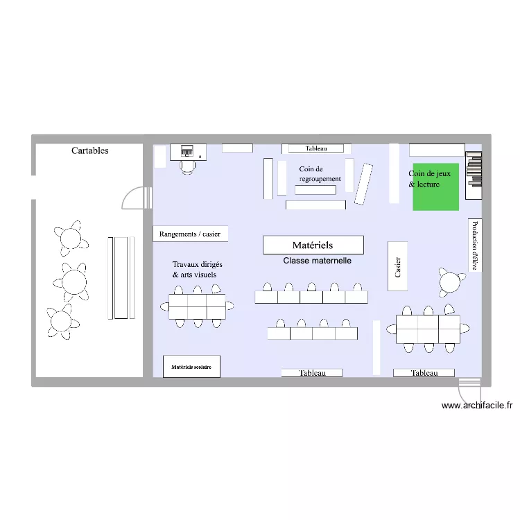 Classe maternelle SG. Plan de 1 pièce et 69 m²