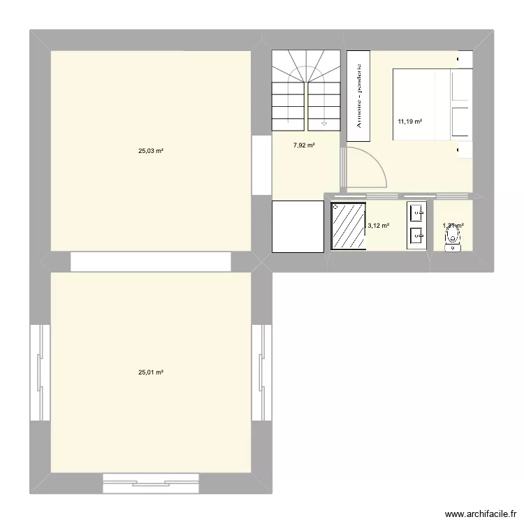 SPA2. Plan de 11  et 147 m²