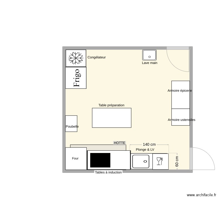 SESAME AUTISME GRENOBLE. Plan de 1 pièce et 19 m2