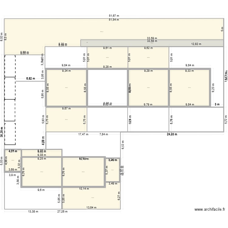 6LOTS. Plan de 15 pièces et 1001 m2