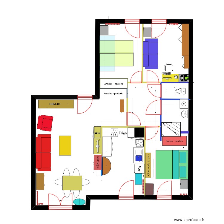 20 FEVRIER . Plan de 2 pièces et 82 m2