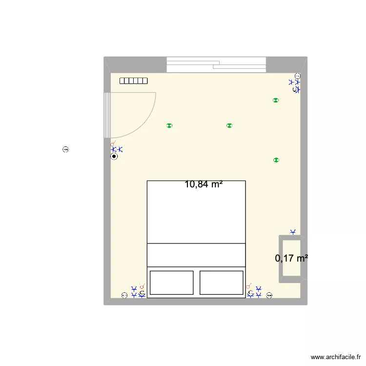MJ chambre arri&egrave;re 3&egrave;me &eacute;tage. Plan de 