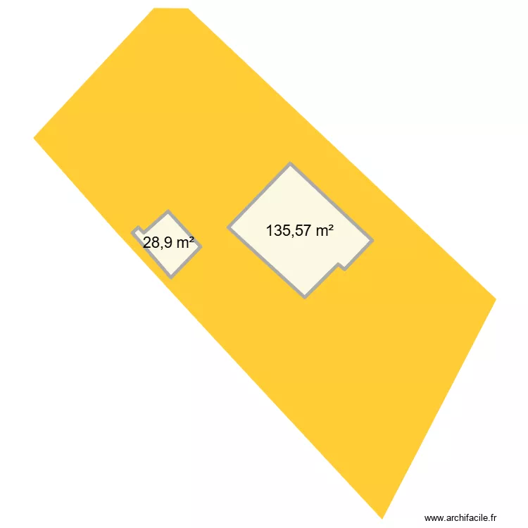 test cadastre 01. Plan de 2 pièces et 164 m²