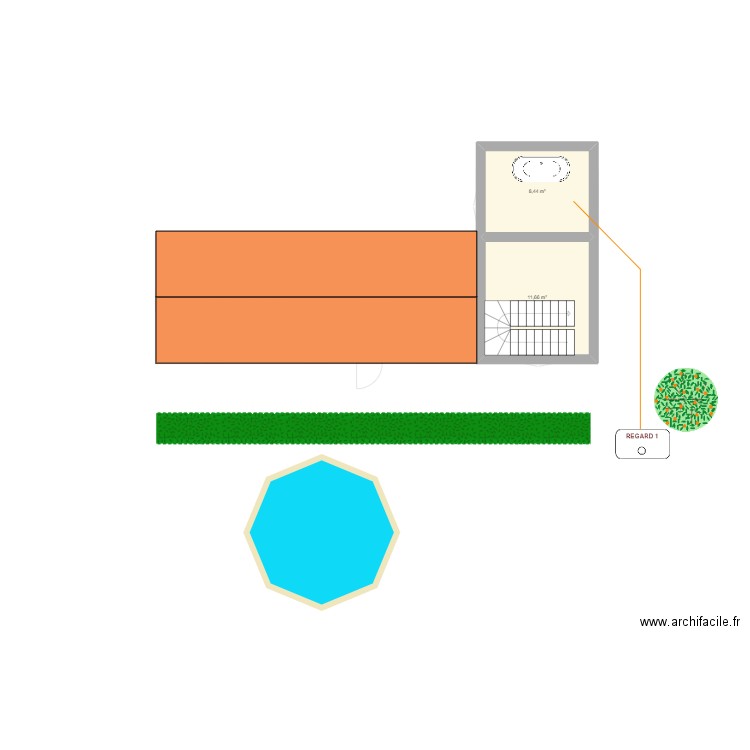 PLAN. Plan de 5 pièces et 71 m2