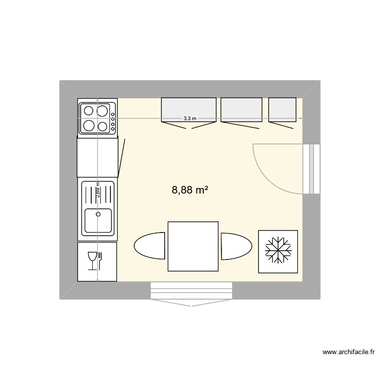 cuisine actuelle. Plan de 0 pièce et 0 m2 cuisine actuelle. Plan de 0 pièce et 0 m2