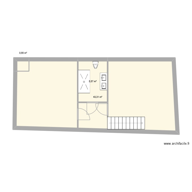 Maison. Plan de 3 pièces et 49 m2
