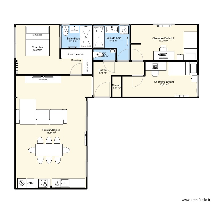 CONTENAIRE x3 V1. Plan de 0 pièce et 0 m2